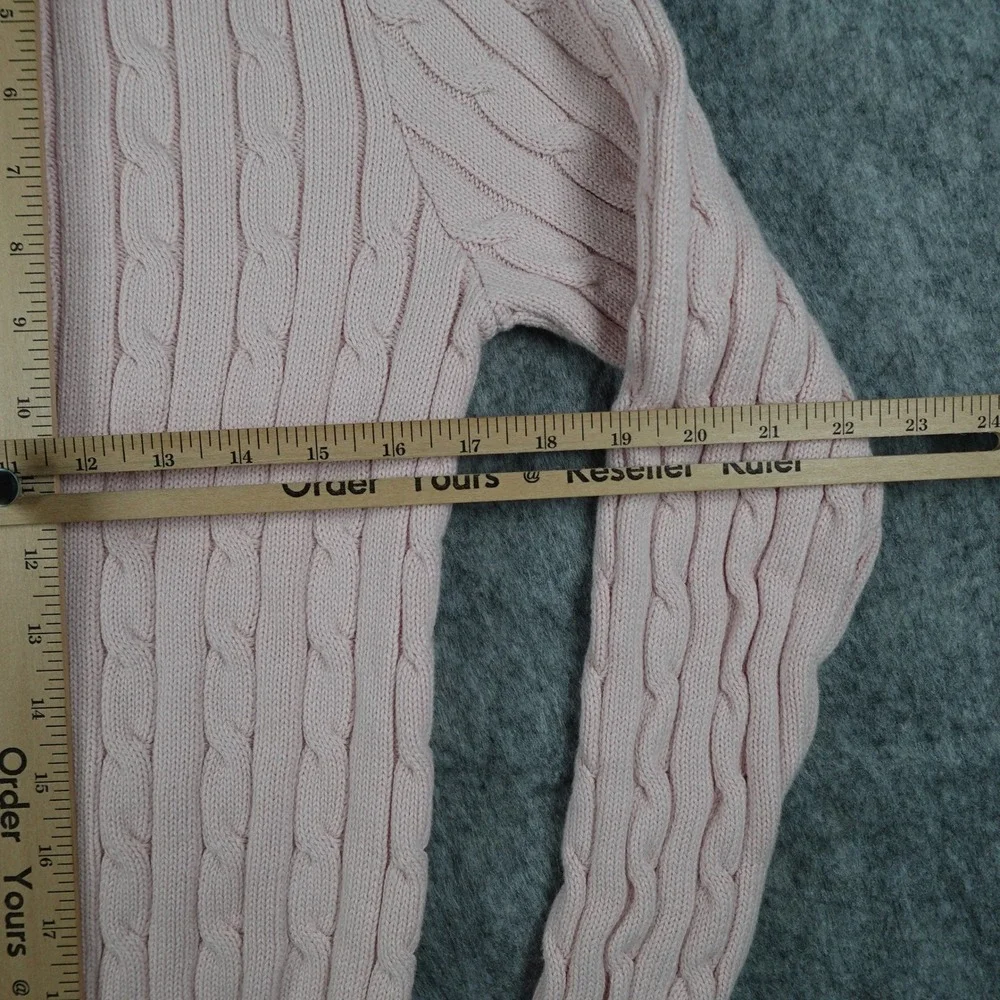 Polo Ralph Lauren Sweater Womens Large Pink Cable Knit Crewneck Long Sleeve - Picture 11 of 13
